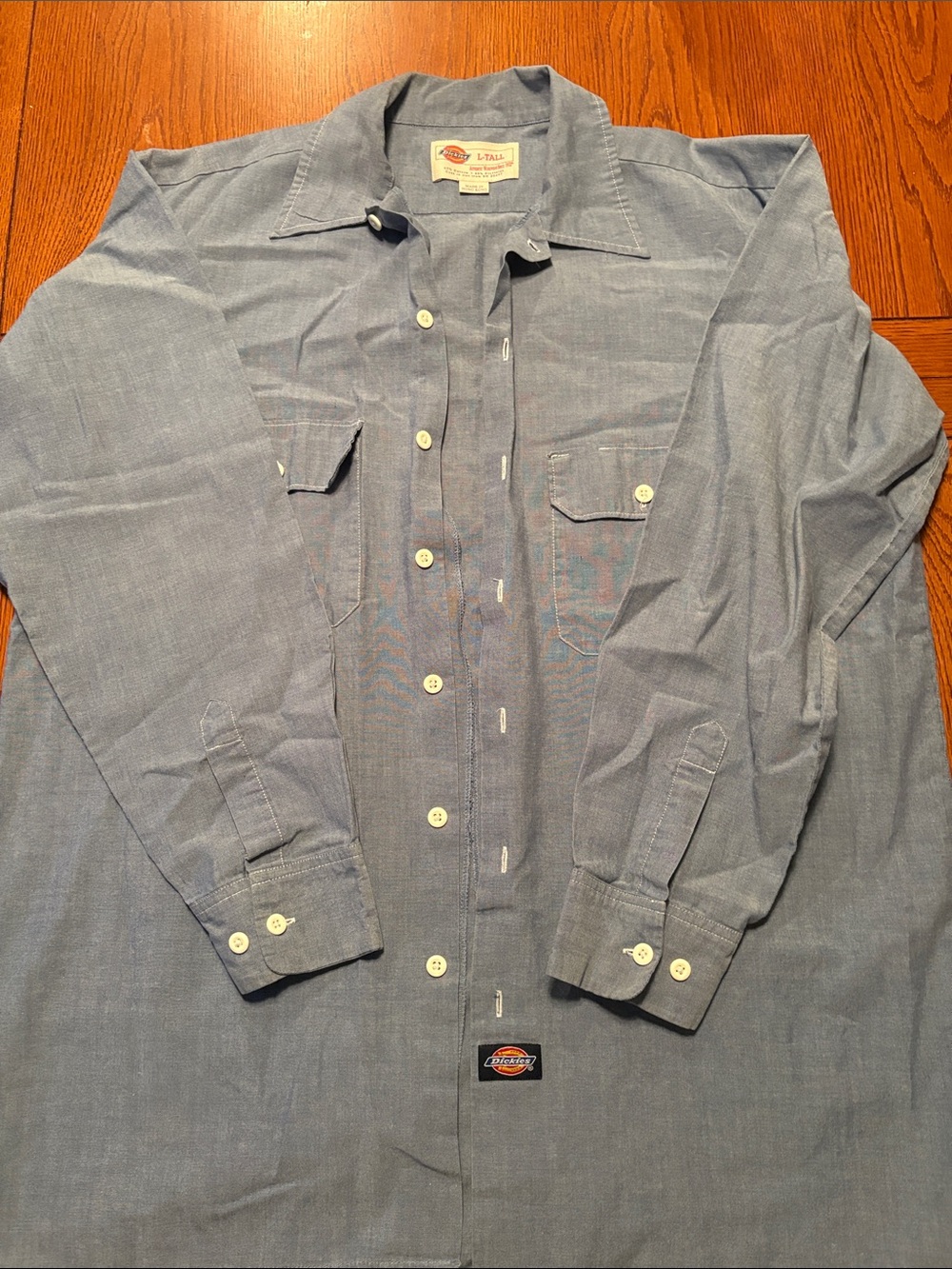 Dickies Light Blue Long-Sleeve Button-Down Work Shirt